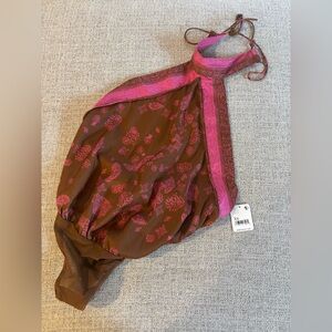 Free People Boho Halter Bodysuit NWT | Festival Y2K